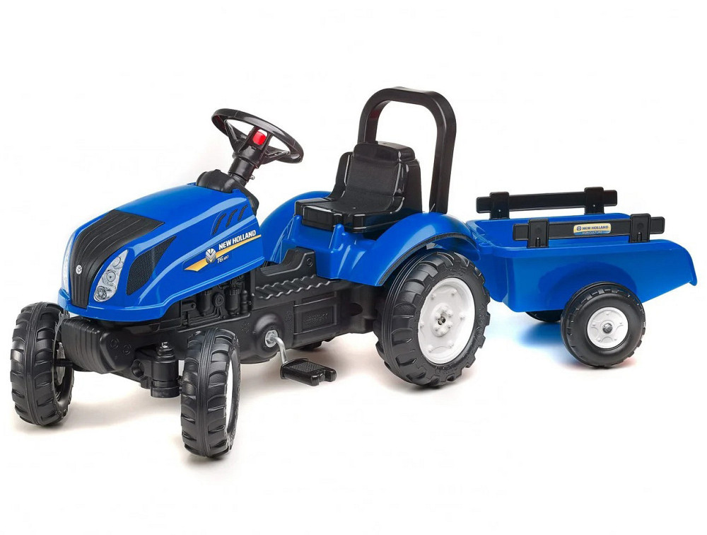 Дитячий педальний трактор з причепом Falk 3080AB New Holland для дітей Київ - фото 1