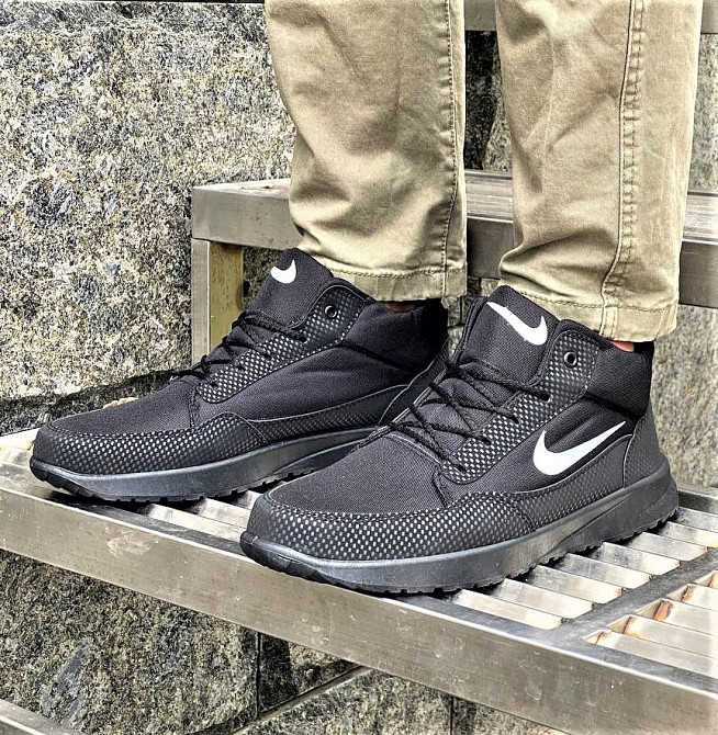Термо Кроссовки Зимние Nike Мужские Ботинки на Меху Черные Найк (размеры: 41,42,43,44,45) Днепр - изображение 7