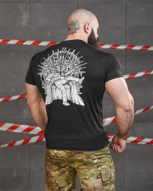 Тактична футболка потоотводная SABUR трон чорна НП5192 Одеса - фото 3