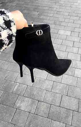 Жіночі черевики Stefaniya чорні еко-замша каблук 8см 36-40 (703-104) Коломия