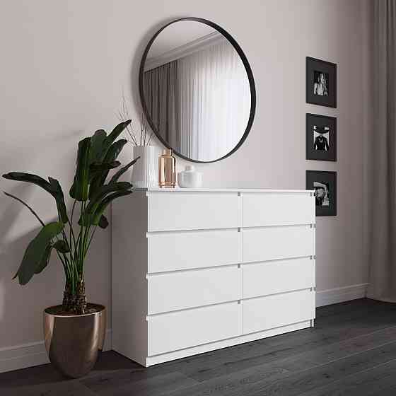 Комод VAYS R-8 Білий, 8 шухляд без ручок, ЛДСП, 140×40×98 см – для спальні, вітальні, передпокою Львів