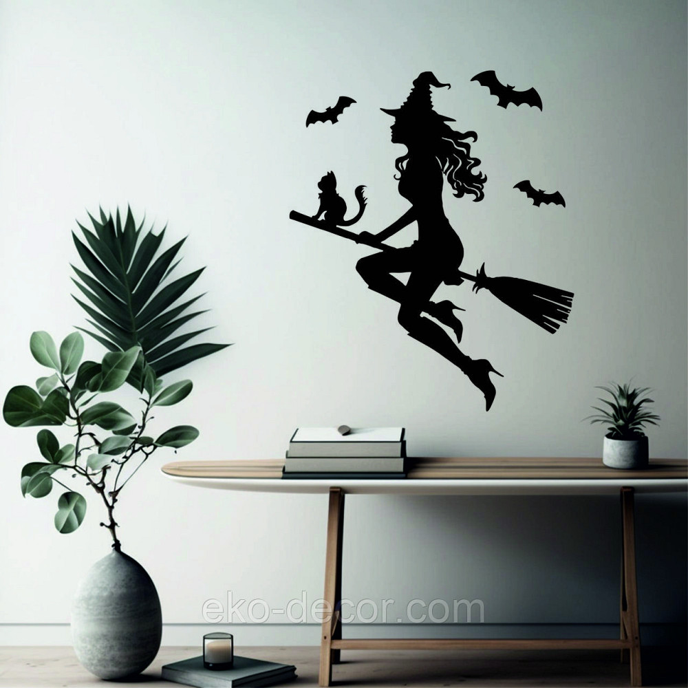 Декоративне настінне Панно «Ведьма», Декор на стіну 90*75 см, Чорний Київ - фото 4