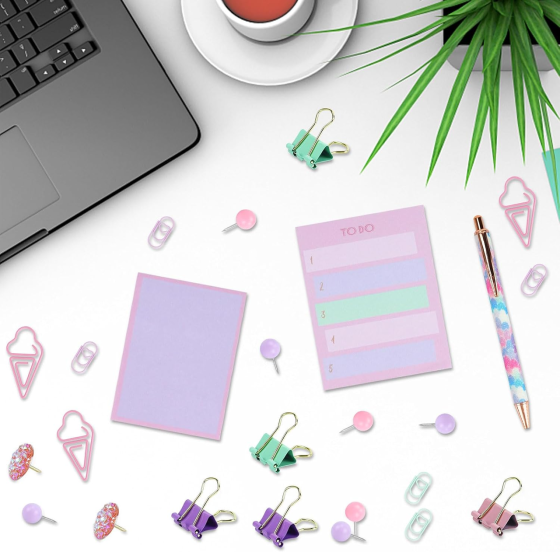 Подарунковий набір канцелярії для навчання, органайзер для офісу, ручка, скріпки, біндери та стікери Кам'янець-Подільський