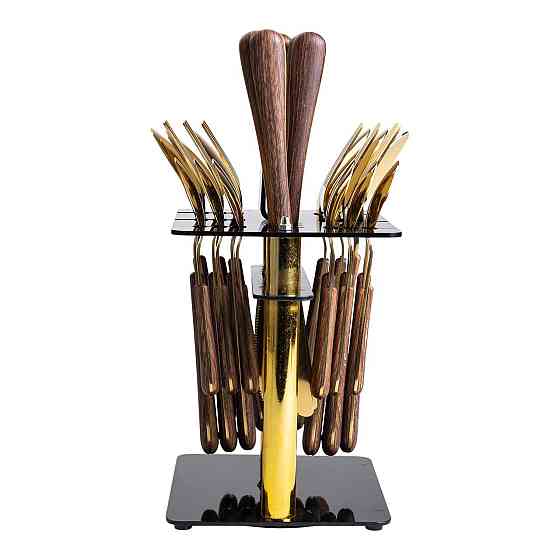 Набір столових приборів на 6 осіб з дерев'яними ручками Київ