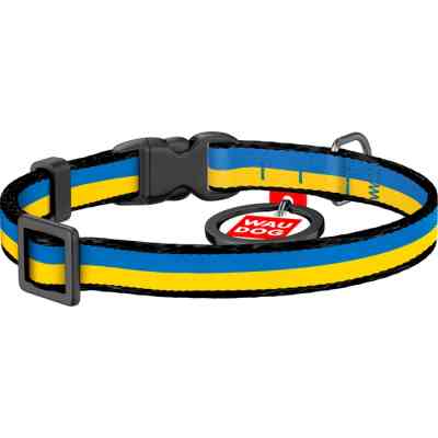 Ошейник для животных WAUDOG Nylon с QR паспортом "Colors of freedom" пластиковый фастекс XXL (284-4020) Винница