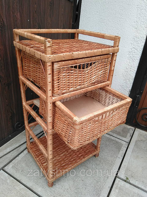Комод ящик з лози кавовий Київ - фото 4