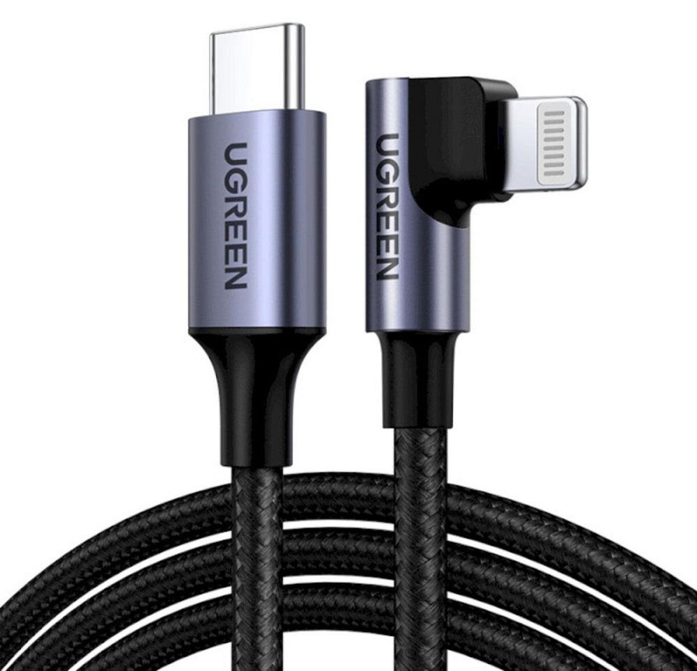 Кабель UGREEN US305 USB-C to Lightning Angled Cable Aluminum Shell Braided 1m(UGR-60763) Николаев - изображение 1