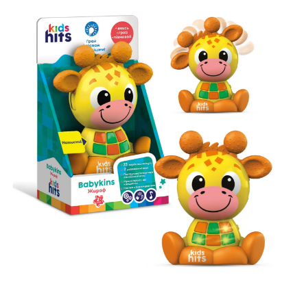 Муз розв.Чарівні звірята Kids Hits арт. KH10/002 (24шт)"Жираф",батар,вуха клацають, рухаються,світл,, шт Київ