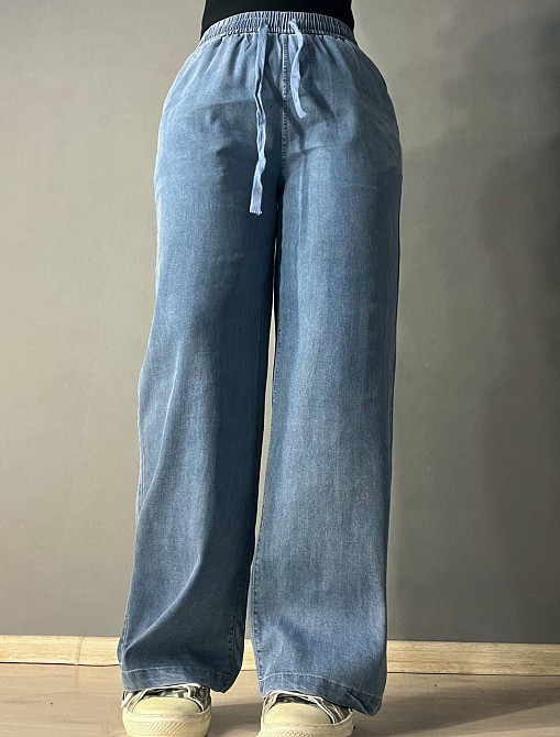 Джинсы женские Ласточка 4080 палаццо тонкие тенсель талия на резинке голубые, голубой, 3XL/4XL, 32,  Одесса - изображение 6