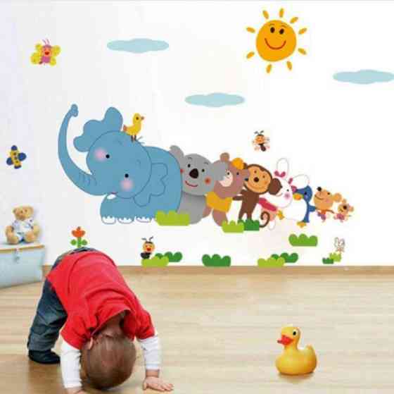 Дитяча наклейка на стіну Звірята 44 на 25 см різнобарвний Київ