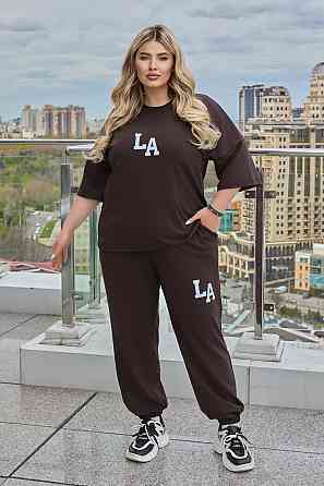 Жіночий легкий спортивний костюм із футболкою "Amante" |  Норма та батал Шоколадний, 50-52 Київ