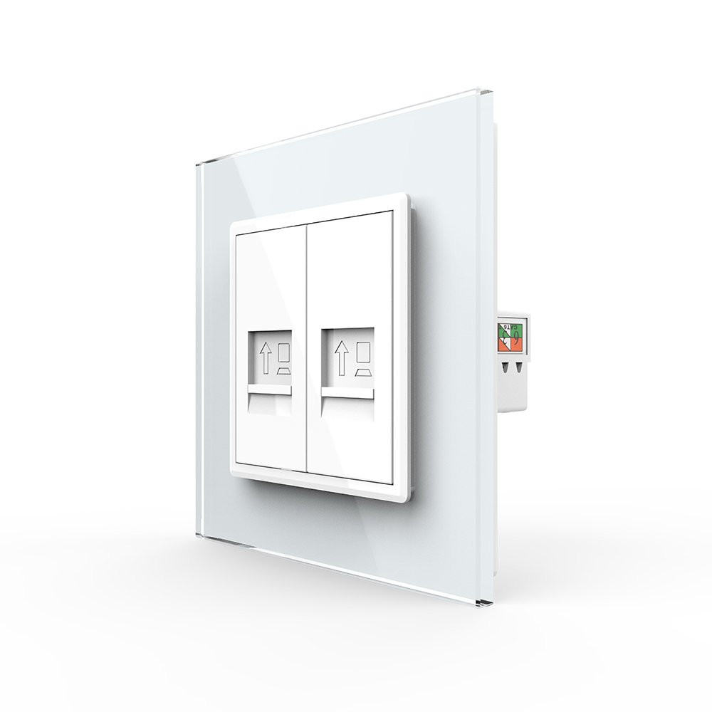 LIVOLO Розетка комп'ютерна подвійна RJ-45 Livolo білий скло (VL-C792C-11) Коломия - фото 10