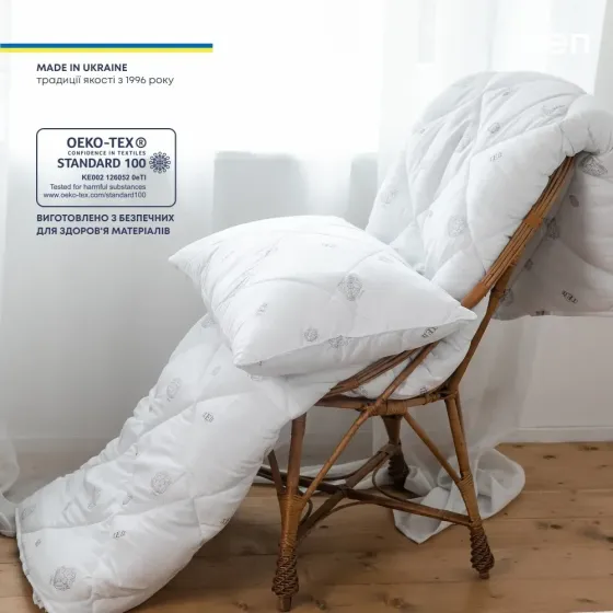 Одеяло 4 сезона зима лето полуторное хлопок стеганое из микрофибры белое ТЕП 150x210 см Одесса