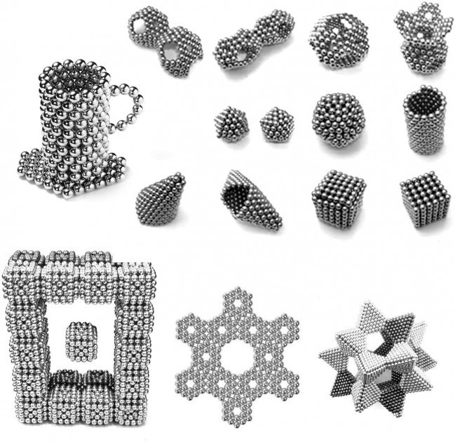 Неокуб магнітні кубики головоломка neocube Нео NeoCube Серебристый, Нео куб 5мм, KV-579 Іграшка неокуб Київ - фото 5