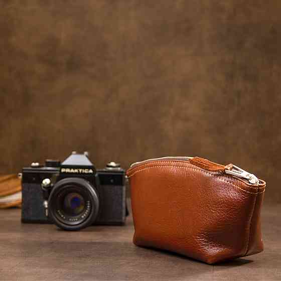 Жіноча косметичка з натуральної шкіри GRANDE PELLE 11510 Коричневий Київ