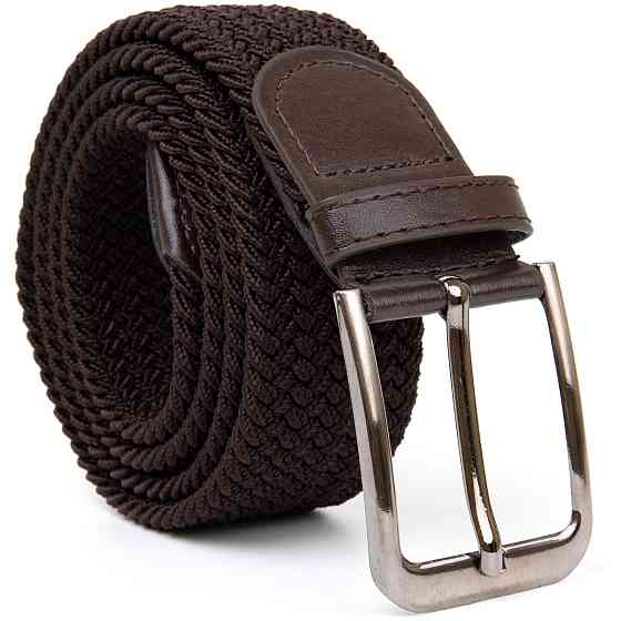 Текстильний ремінь чоловічий класика Коричневий (Vintage) Київ