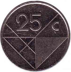 Монета 25 центов. 2001,02,03,04,07 год, Аруба. (в холдере) Полтава