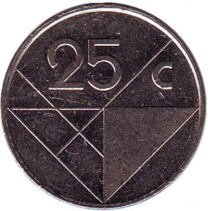 Монета 25 центов. 2001,02,03,04,07 год, Аруба. (в холдере) Полтава - изображение 1