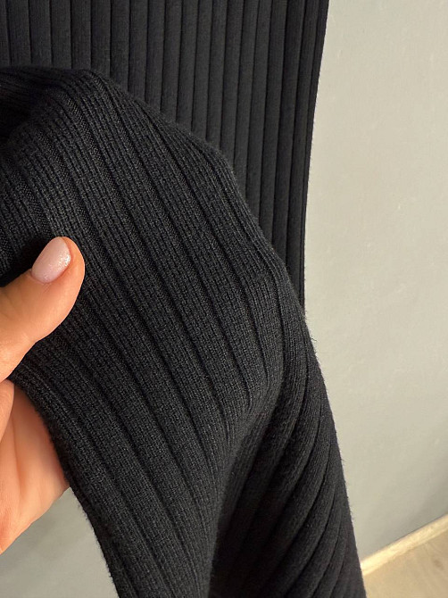 Спідниця жіноча My fashion 478-123-70 в'язана в рубчик середньої довжини з розрізом , чорний, one size Київ - фото 15