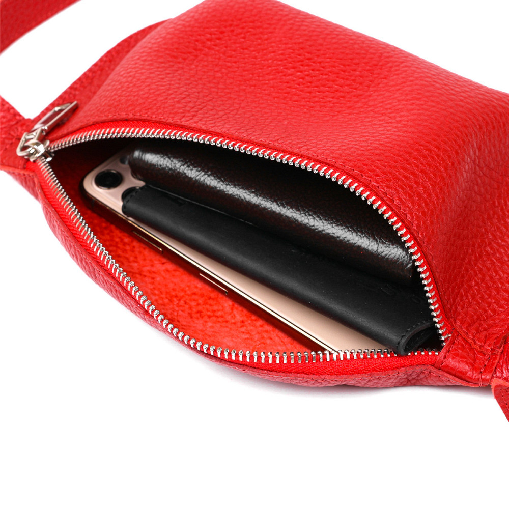 Жіноча шкіряна сумка на пояс Shvigel 16372 Червоний Київ - фото 3