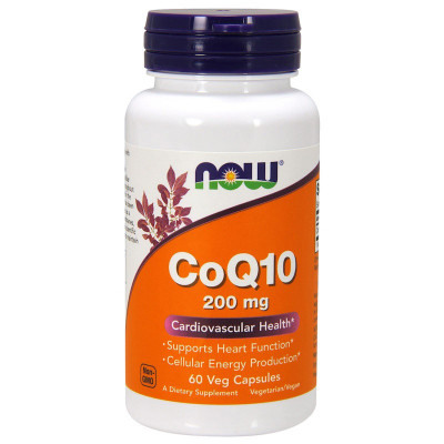 Антиоксидант Now Foods Коензим Q10 200 мг, CoQ10, 60 вегетаріанських капсул (NOW-03176) Вінниця - фото 1