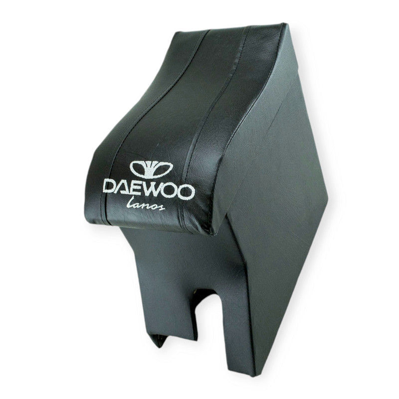 Подлокотник daewoo lanos черный с вышивкой (кожзам) new изгибом Мукачево - изображение 1