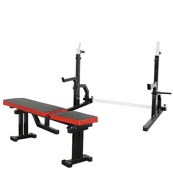 Лавка для жиму регульована 40 на 40 мм + Стійки з упорами 50 на 50 мм + бруси + штирі для блінів Київ