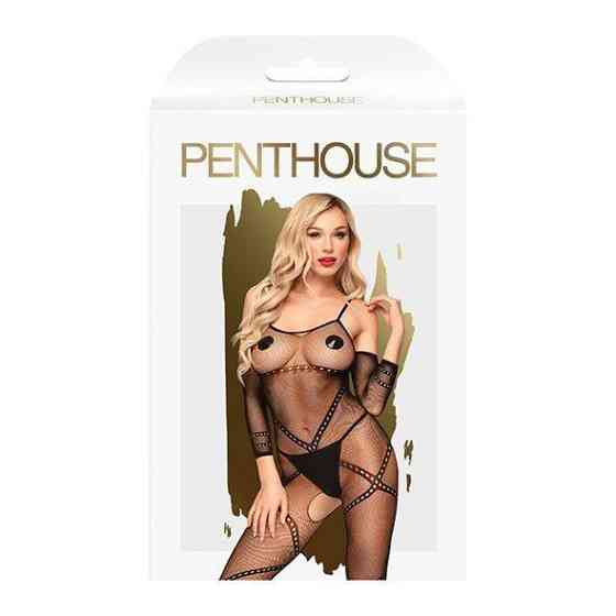 Бодістокінг з контрастним візерунком Penthouse - Under Arrest Black XL Sex Aura Київ