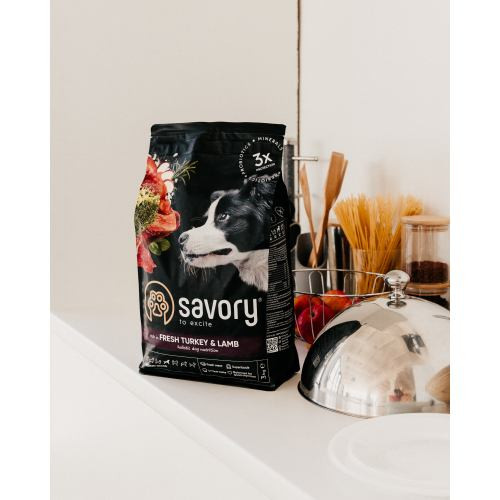 Корм сухий Savory Medium Breed rich in Fresh Turkey and Lamb для дорослих собак середніх порід від 10 до 25 кг зі свіжим ягн Київ - фото 5