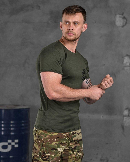 Тактична потовідвідна футболка SABUR ТРОН ОЛИВА ВТ6792 Одеса - фото 7