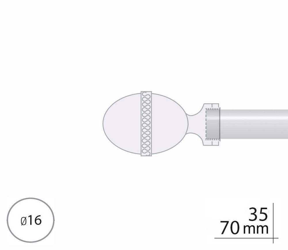 Закінчення для карнизу Orvit ФАРЖЕ 16 мм ОНІКС Львов - изображение 2