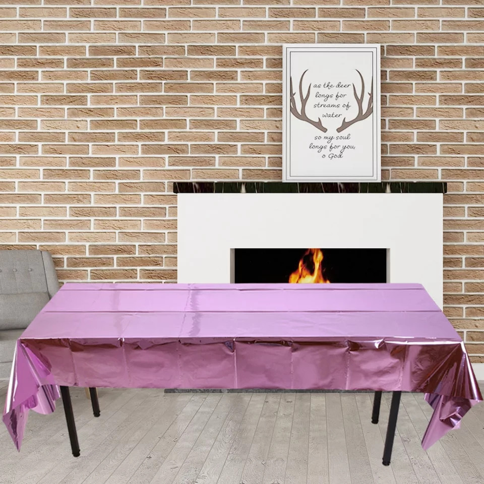 Скатерть клеенка из фольги 270 на 100 см розовый Киев - изображение 2