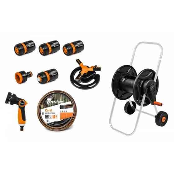 Комплект для поливу: візок, шланг 1/2" 20м, арматура BLACK LINE, ECO-AG26020SET2 Київ