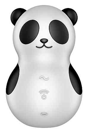 Вакуумный стимулятор с вибрацией Satisfyer Pocket Panda черно-белый, 8.9 см Sex Aura Киев
