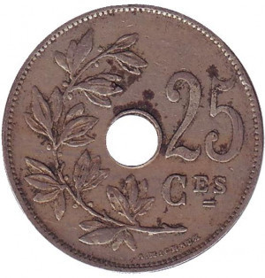25 сантимів. 1927 рік, Бельгія. (Belgique) Полтава - фото 1