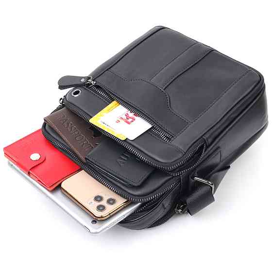 Сумка мужская Vintage 20826 кожаная Черный Киев