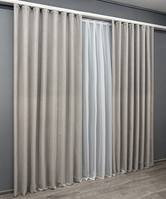 Комплект готовых штор VR-Textil Блэкаут двусторонний ASHEN NIGHT № 1847ш Тауп 200х270 см 2 шт (32-215) Київ - фото 4