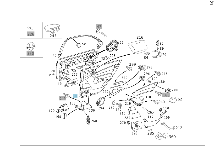 Mercedes-Benz  A2207302170 9B50 Карта задніх лівих дверей шкіра колір "антрацит" S-class short W220 Одесса - изображение 2