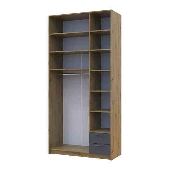 Шафа для одягу Doros Ронді з високою антресоллю і дзеркалом Дуб Артизан/Графіт 3 ДСП 121х52х260 (DRS-011875) Львів