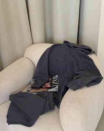 Жіночий повсякденний теплий костюм із тринитки на флісі Графіт, 42/46 Одеса