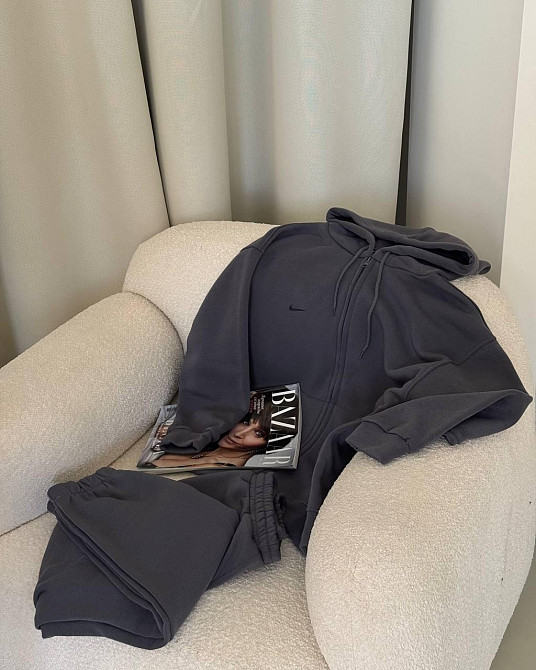 Жіночий повсякденний теплий костюм із тринитки на флісі Графіт, 42/46 Одеса - фото 2