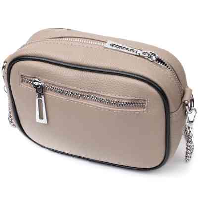 Сумка Vintage Жіноча вечірня на ланцюжку з натуральної шкіри Бежева (22381) Вінниця