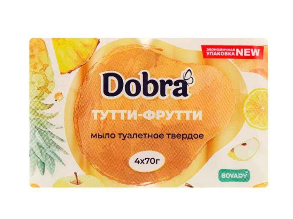 Мило туалетне Тутті-Фрутті 4*70г екопак ТМ Dobra Київ - фото 1