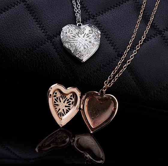 Підвіс "Серце" для фото з ланцюжком сріблястий Сміла