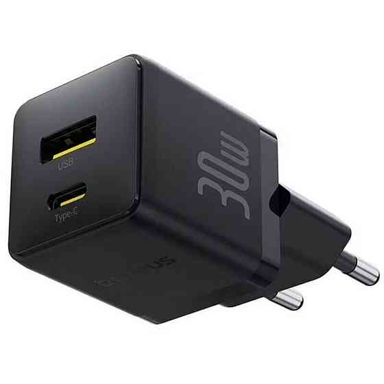 Мережевий зарядний пристрій Baseus Palm Fast Charger C+U 30W EU Cluster Black Одеса