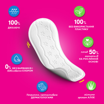 Гігієнічні прокладки Carefree Cotton Aloe з екстрактом бавовни й алое 30 шт. (3574661565040/3574661486147) Вінниця - фото 2