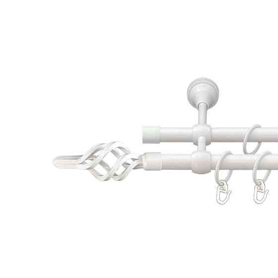 Карниз Orvit Ажур Мала металевий дворядний литий гладка труба кільце металеве Арктіс 16\16 мм 300 см (00-00019213) Львів