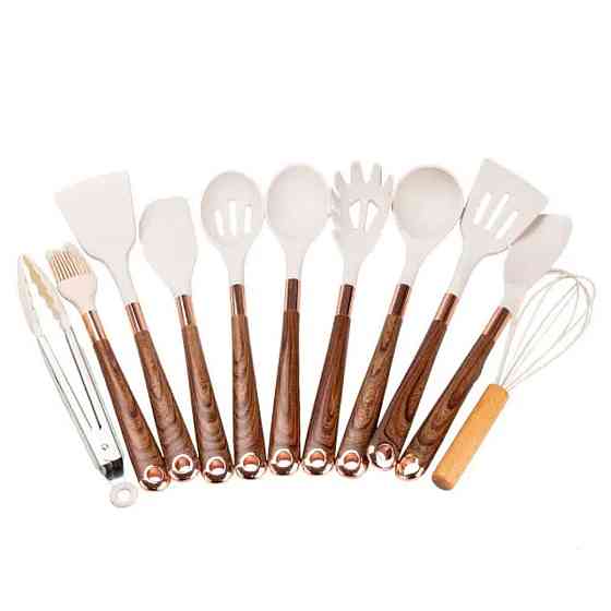 Набір кухонного приладдя з підставкою 11 шт кухарський набір 32 см • 28 см • 24 см HP27475 Коломия