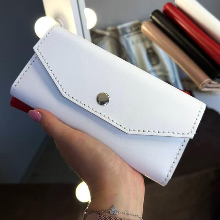 Гаманець клатч Флоренція Білий шкіряний жіночий, стильний модний клатч ручної роботиMasterSem Київ - фото 1