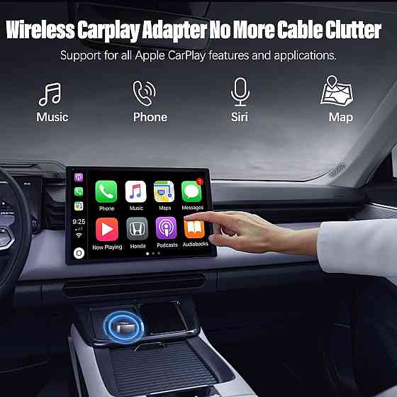 Бездротовий адаптер CarPlay для iPhone, конвертер для дротового штатного карплей в авто для навігації музики Plug and Play Київ